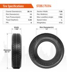 Set Of 4 St205 75d14 Trailer Tires 6ply Heavy Duty 205 75 14 Replacement Tyres