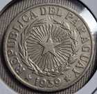 1939 Paraguay 5 Pesos Coin