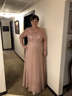 Dusty Rose Mother Of The Bride Dresses 3 4 Lace Sleeve Wedding Evening Gowns