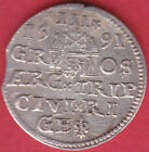 R  Poland Lithuania 3 Groschen 1591 Riga Sigismund Iii Unc Details  4256