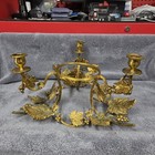 Vintage Solid Brass Candle Holder Grapevine Art Design Candelabra Large