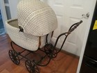 Antique Heywood Wakefield Co  Wicker Baby Stroller   Hidden Compartment