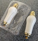 2 Pc Replacement Faucet Handles White Porcelain brass Lever Style Nos Never Used