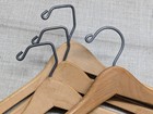 Vintaeg Lot Of 4 Wooden Hangers Advertising Wood Antique 1950s-1960s Suit