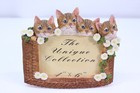Continental Creations Cat Picture Frame 4x6 3d Kitty Flowers Basket Weave Vtg