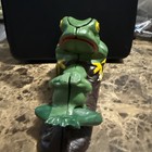 Vintage-style Cast Iron Mechanical Coin Bank     Two Frogs  Working Condition