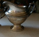 Vintage Wallace  Creamer   Sugar Set Art Deco Silverplate Hand Chased Epns