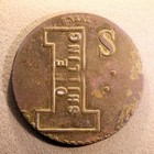 Unusual British Market Token- John Hare  1 Shilling  Covent Garden  London