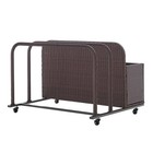 38 In lx44 In w Rolling Brown Wicker Float Caddy Table Furniture Dolly Pool Toy
