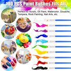 100pcs Small Paint Brushes Bulk  Flat Top Acrylic Mini Brushes For Kids  Crafts