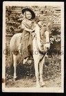 Happy Little Cowgirl Hat Chaps Handsome Pony Old vintage Photo- Aa72