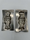 Vintage Chocolate Christmas Santa Claus   Soldier Metal Chocolate Sucker Molds