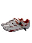 Women s Peloton White Orange Cycling Bike Shoes W  Pedal Clips Size 41  Us 8