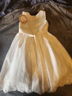 American Princess Girls  White Formal Dress Embroidered Floral Lace Size 8