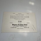 Vintage Promotional Flyer Arabian Horse Rojkih Rogers Arabian Stud Farm Ca