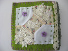 Handmade New Sewing Needle Book case 6 x6 x1  Lace Ribbon Buttons  Felt  Fabric