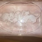 Vtg Hommer Sewing Box Pink White Faux Marble 2 Kittens   Bestmaid Needles