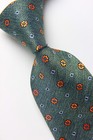 New Classic Polka Dot Green Orange Jacquard Woven 100  Silk Men s Necktie Tie