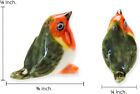     Tiny Robin Bird Miniature Ceramic Animal Figurine Replica Porcelain Dollhouse