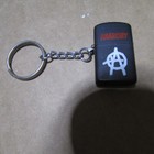 Red Anarchy  White Symbol Black Matte Mini Pocket Lighter