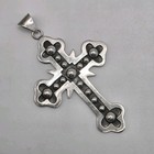 Large 3  Vintage Taxco Mexico Sterling Silver 925 Cross Pendant Necklace 21 13 G