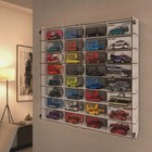 1 64 Scale Diecast Car Display Shelf  32 Slot Wall Mount Showcase  acrylic Cover