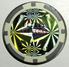 Authentic High Roller Casino Fabulous Las Vegas Nevada Silver  1 Poker Chip