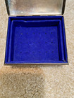Vintage Smooth Silver Trinket Box With Blue Velvet Liner