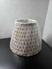 Pleated Empire Lamp Shade White Beige Floral Nature Pattern Fabric 9x7x5in