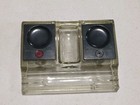 Vintage Victor No  95 Glass Double Inkwell With Bakelite Lids 7-5 8    X 5-3 4   