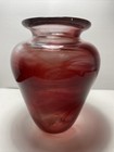 Stunning  Antique Breed    84    Blown Glass Vase 5 5    In Beautiful Ruby Red Signed 