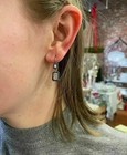 Art Deco Style Emerald Cut Lab Created Diamond 925 Silver Anniversary Earrings