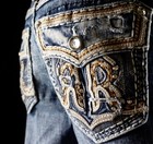 180 Buckle Rock Revival Jeans  nadine  Swarovski Leather Inserts Boot 25 X 31