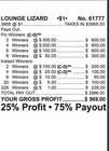 Pull Tab Tickets - Chip Tickets -pick Board - Game - Lounge Lizard