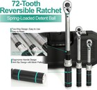 1 4   3 8   1 2   Drive Torque Wrench Set Click Torque Wrench Adjustable 72tooth