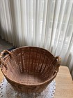 Vintage 1980   s Woven Split Bamboo Gathering Basket 7    Tall