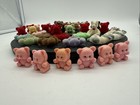 Huge Lot Of Vintage Fuzzy Flocked Teddy Bears