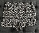 Deb Women   s Geometric Print Shorts L Regular Pull-on Black white Hand Wash
