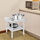 Stainless Steel 2-tier Adjustable Prep Table With Backsplash 24    24 Silver