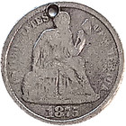 Pictorial Love Token Squirrel Nut Tree Leaves Leaf Jcm 1875 Seated Liberty Dime