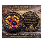     sunflower Sobriety Coin 2    Heavyweight Recovery Gift  1 Year Medallion Token