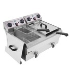 3400w 24l Electric Deep Fryer Commercial Dual Tank Restaurant Stainless Steel