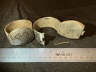 Rare Vtg Afghan Hazara Niello Enamel Hinged Cuff Bracelet Set 231 3g