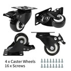 Set Of 4 Heavy Duty Swivel Casters With Lock Brakes 2inches Polyurethane Wheels