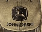 John Deere Trucker Hat Cap Faux Leather Bill Camouflage Adjustable Back
