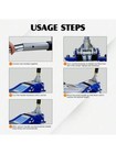 Low Position Steel Vehicle Floor Mounted Hydraulic Jack  3 Tons  6600 Pounds 