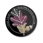 Germania 2019 5 Mark Bejeweled Oak Leaf Flag 1 Oz  999 Fine Silver Coin