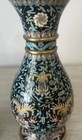 Pair Of Early Chinese Cloisonn   Handcrafted Enamel Vases 7    Tall