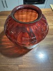 Vtg antique Large  Cranberry Glass Lamp Shade