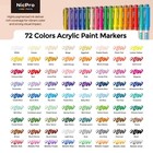 Nicpro 72 Colors Acrylic Paint Markers Brush 1 Count  pack Of 72   72 